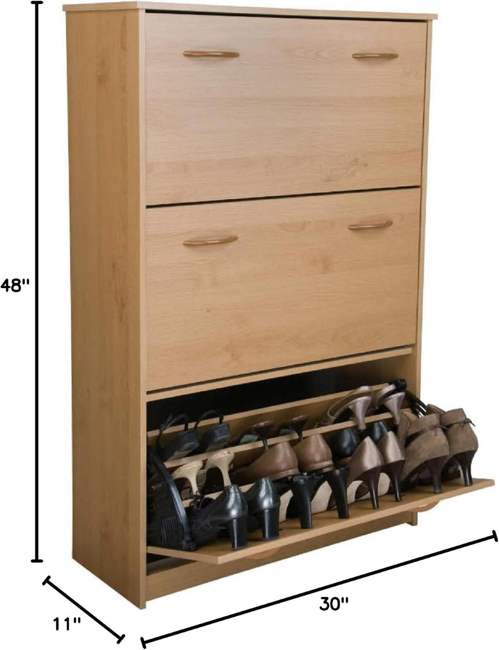 Venture Horizon Stackable Triple Shoe Cabinet (Oak)