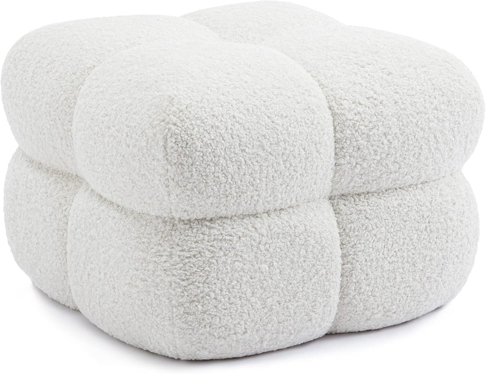 21" W Pouf Ottoman Foot Rest, Large Square Foot Stool for Couch, Upholst...
