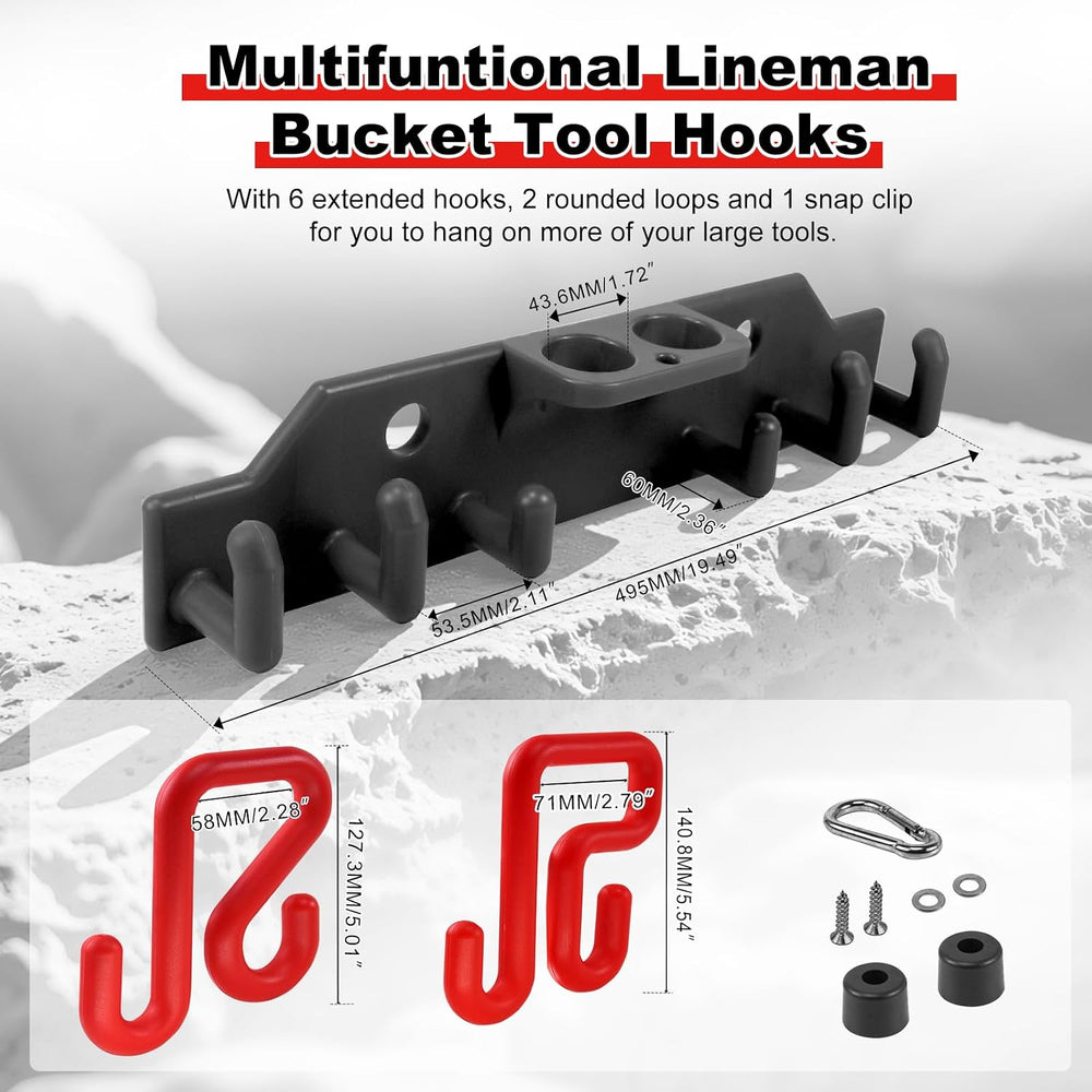 Lineman Tool Board – 2" & 3" Bucket Hooks Set for Aerial Truck