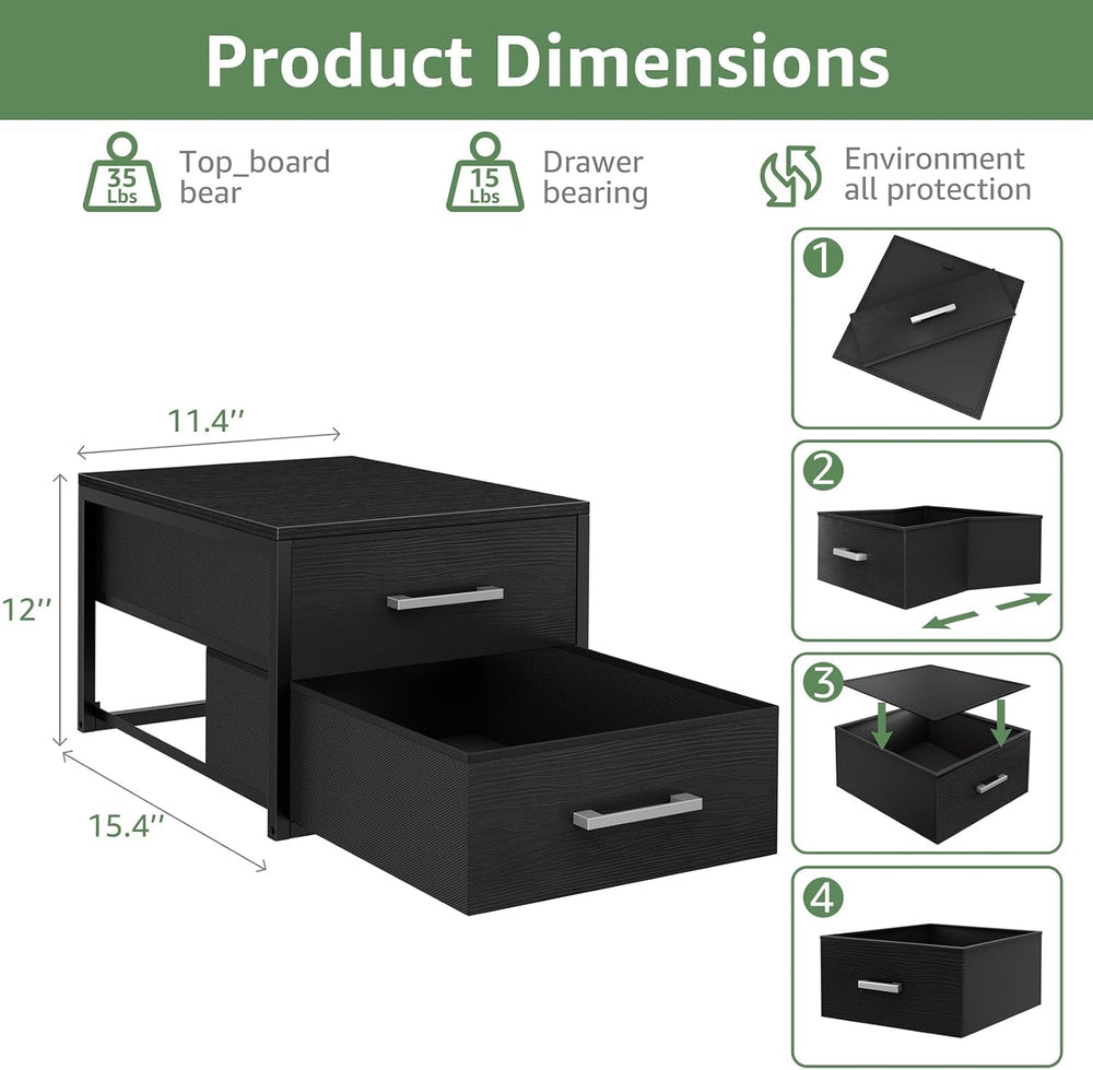 BOLUO Stackable Storage Drawers Narrow Closet Organizers and Storage Fabric B...