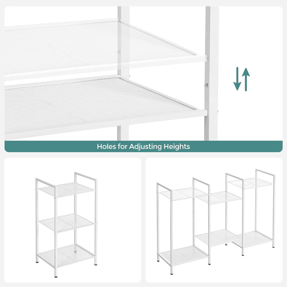 SONGMICS 3-Tier Storage Rack, Bathroom Shelf, Extendable Plant Stand