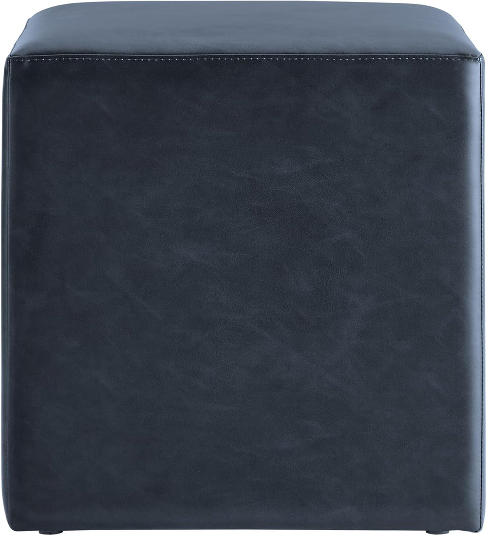 Studio Living® 18” Warren Ottoman Square Faux Leather Bench, Stationary Ottom...