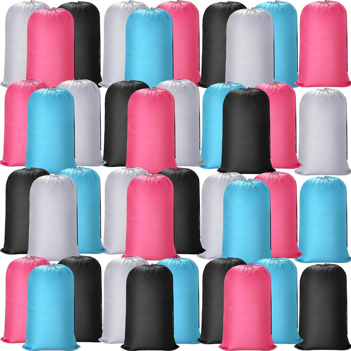 Sanwuta 40 Pcs Large Laundry Bags Bulk,Black, Gray, Sky Blue, Pink