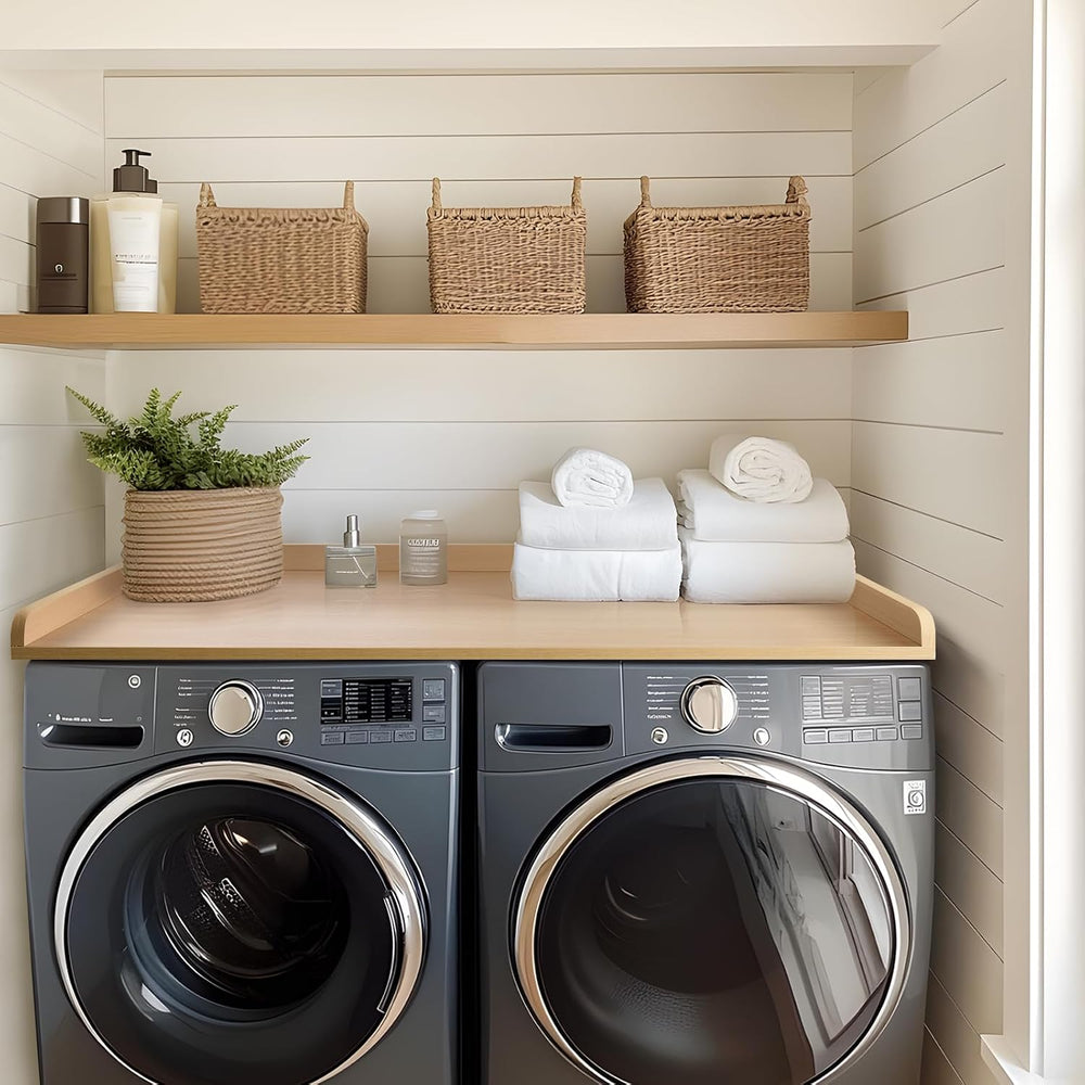 Kaboon Washer Dryer Countertop, Melamine Countertop with Edge Rails - 27.5&qu...