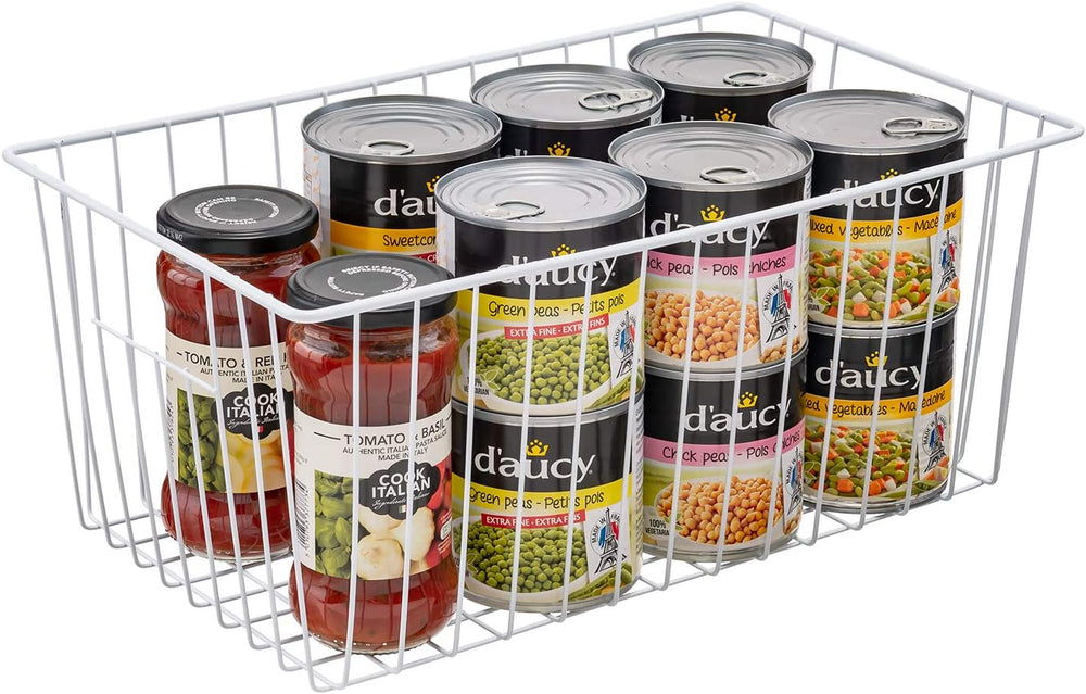 16inch Freezer Wire Storage Organizer Baskets, Household Refrigerator Bins wi...