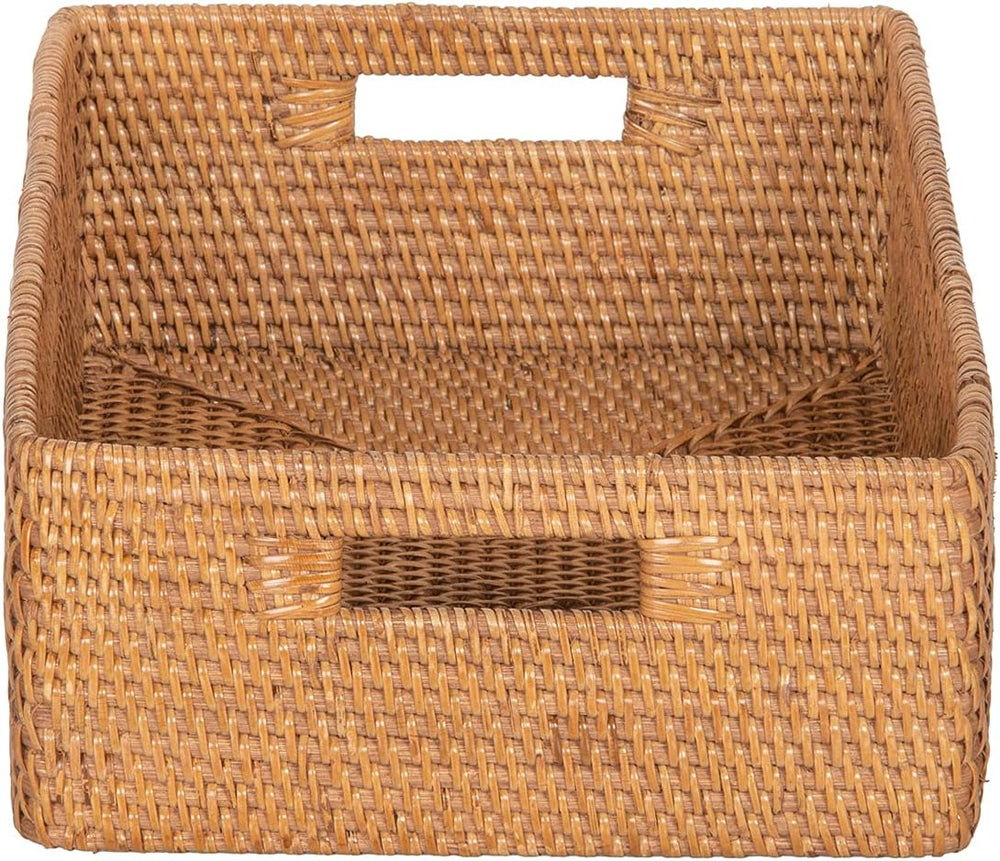 KOUBOO Laguna Rattan Shelf Organizer Basket, Wicker Storage Bin,Honey Brown
