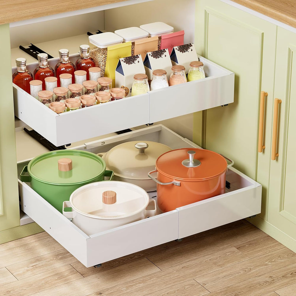 Dayacoco 2Pcs Dayacoco Pull Out Cabinet Organizer, Expandable Width (11.4&quo...