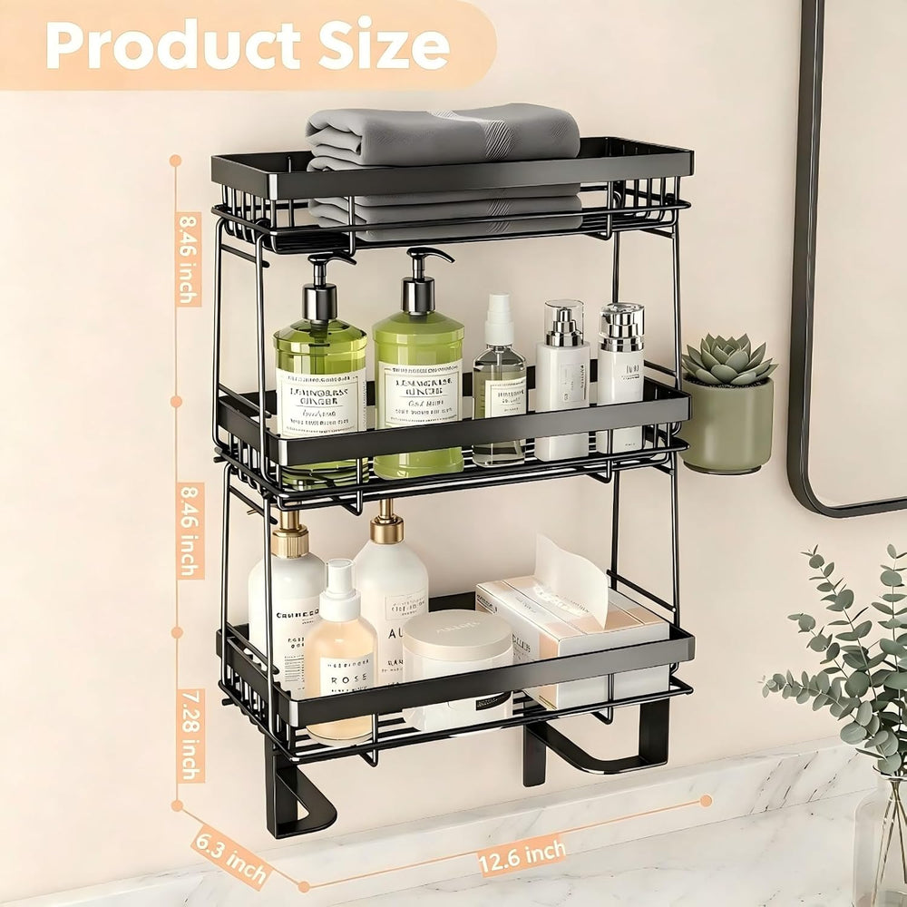 Over The Toilet Storage Rack - Bathroom Organizer Shelf, 3-Tier Floating Shel...