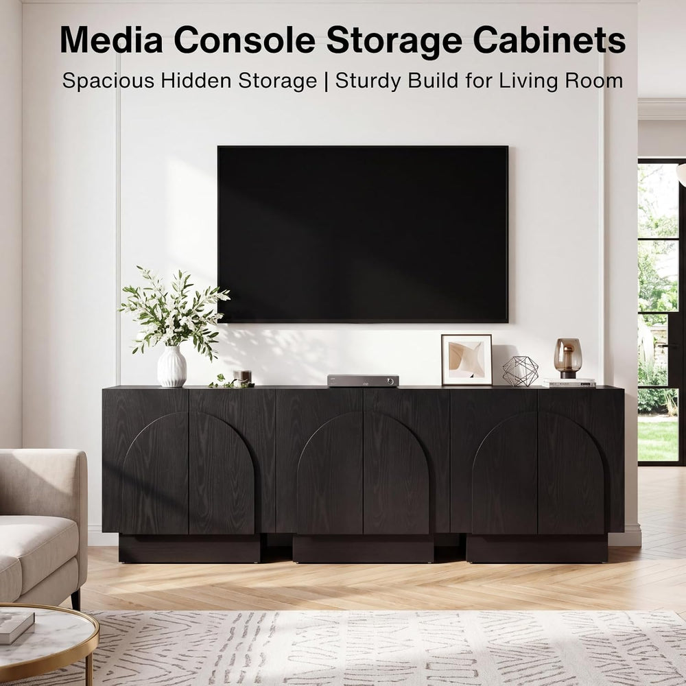 Ya-Home Black Sideboard Buffet Cabinets with Storage, Modern Buffet Coffee Ba...