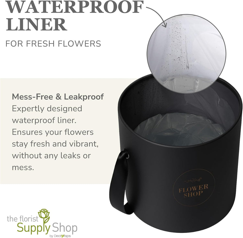 4 Flower Bouquet Hat Boxes | 2 Per Size Round Floral Arrangement Vase | Satin...