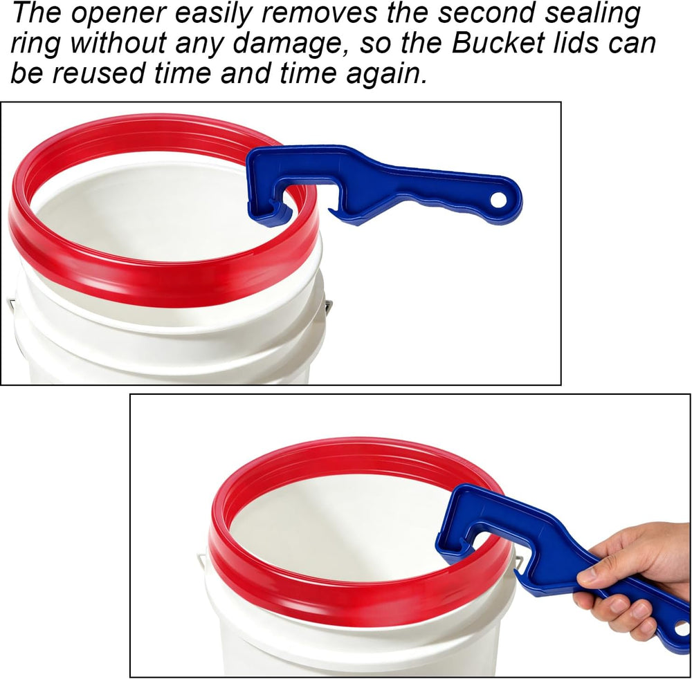 3 Pieces 5 Gallon Bucket Lids with Bucket Lid Opener, 12 Inch Leak Proof Seal...