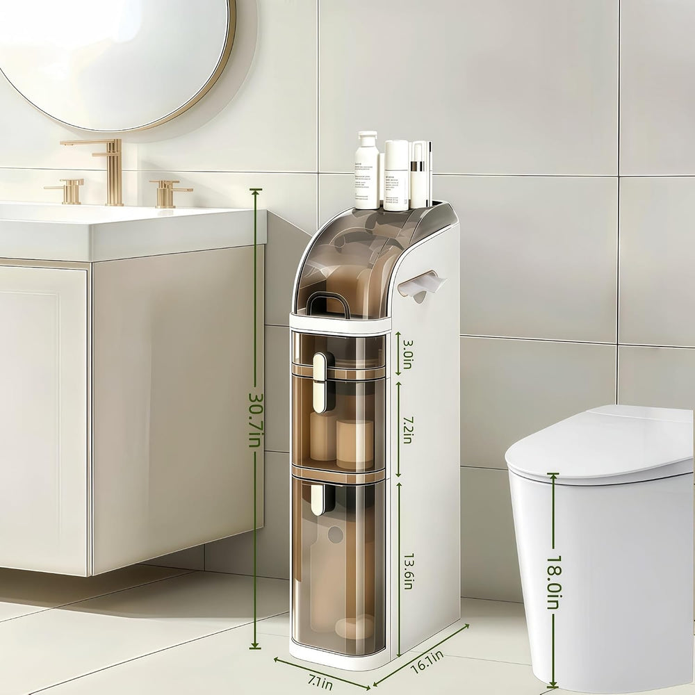 Narrow Gap Cabinet, Large Capacity, Waterproof, No Assembly