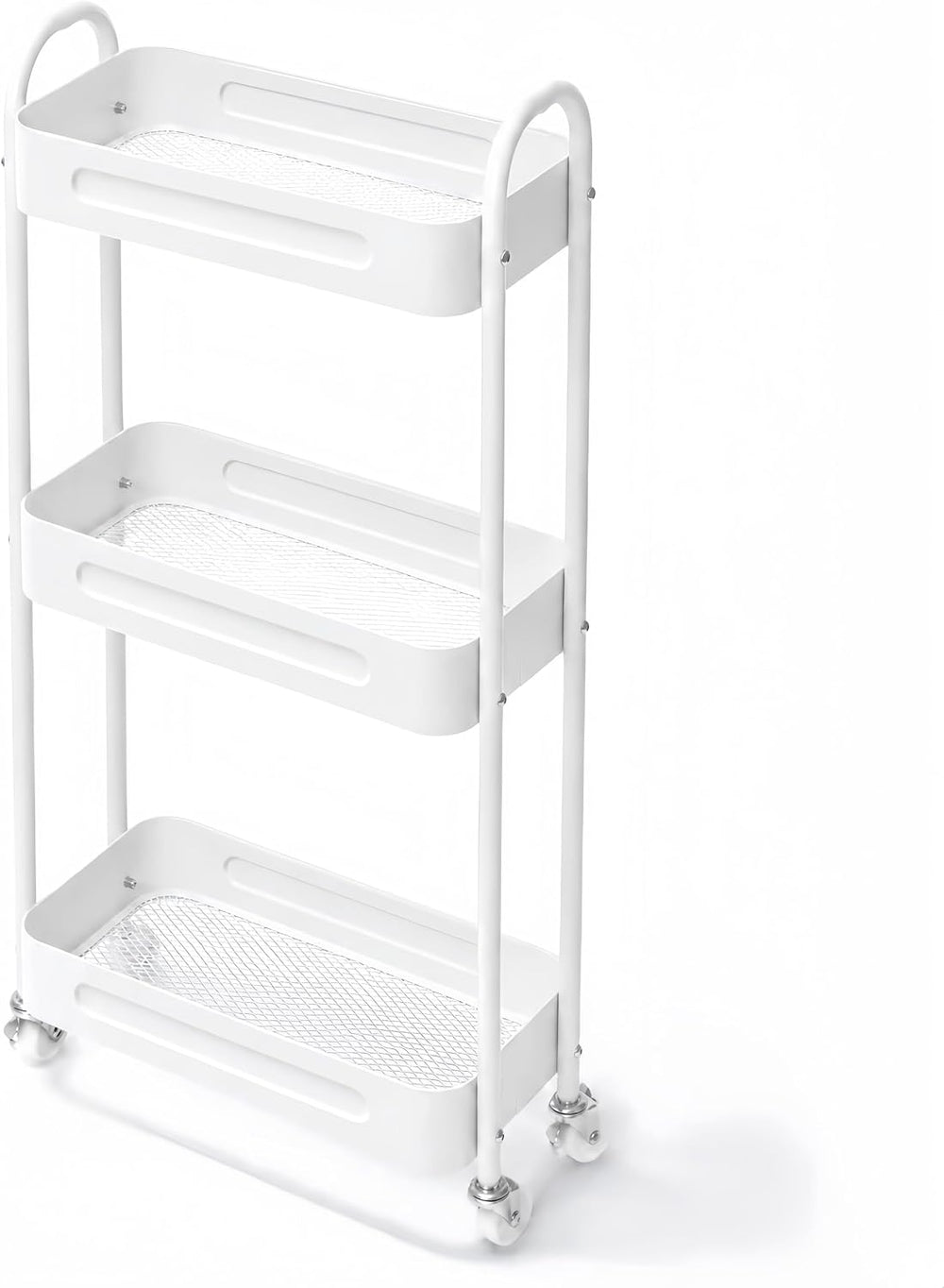 3 Tier Narrow Rolling Storage Cart for Laundry Room Bathroom Kitchen, 7.1'...