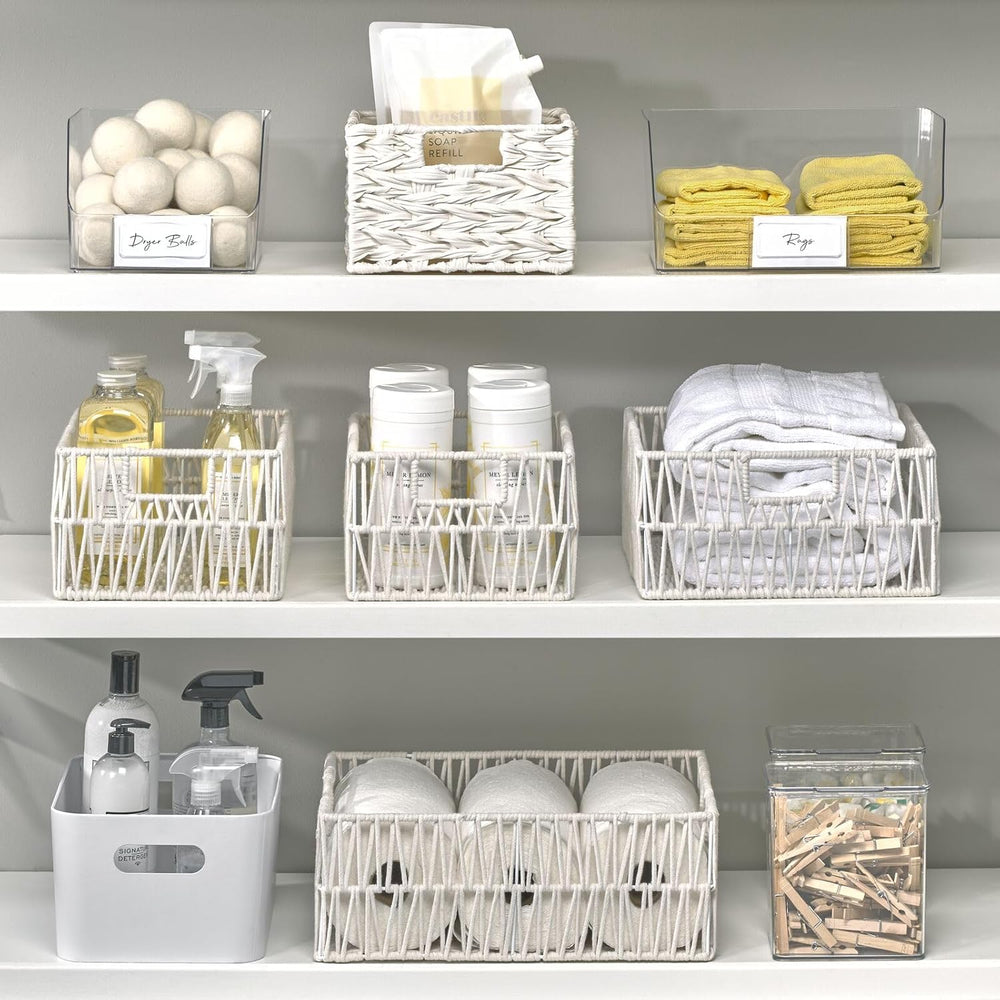 mDesign Wide Plastic Kitchen Food Storage Organizer Bin Basket with Open Fron...