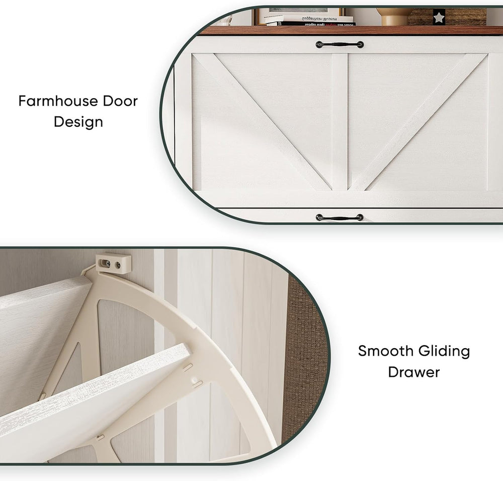Smart FENDEE Shoe Cabinet, Shoe Storage Cabinet for Entryway with 2 Flip Draw...