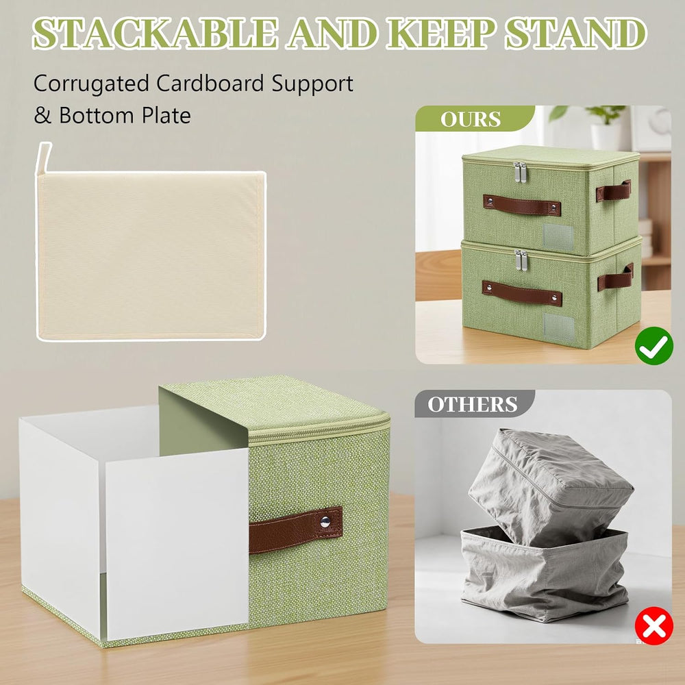 3 Pack Storage Bins with Zipper Lids 17.7"x13.8"x10" Foldable ...