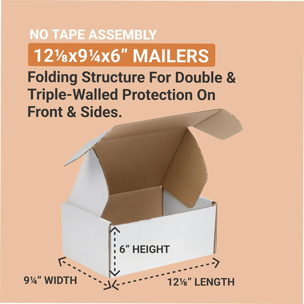 AVIDITI Small Shipping Boxes, 50-Pack | Foldable Corrugated Cardboard Crush-P...