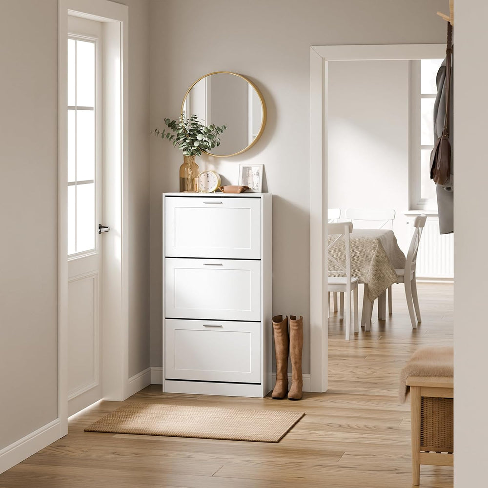 SoBuy Shoe Storage Cabinet Entryway, Freestanding Shoe Cabinet with 3 Flip-Dr...