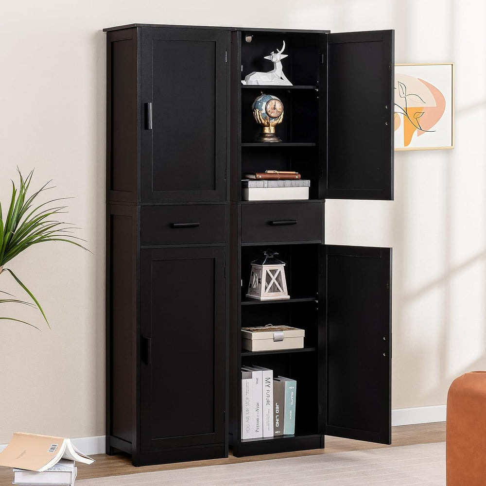 usikey 67'' Tall Storage Cabinet with 4 Shelves & 2 Doors, Bathro...
