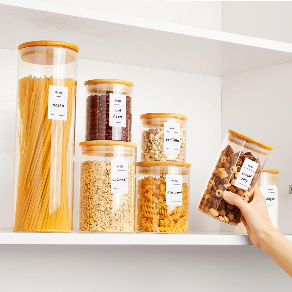 Vtopmart Glass Food Storage Jars, 7 Pack Kitchen Containers with Airtight Bam...