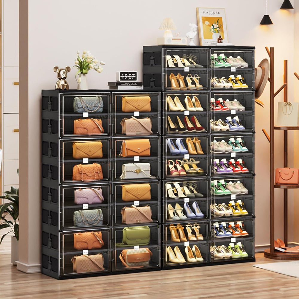 JEKO&JEKO 8 Tiers Foldable Shoe Rack Organizer Cabinet for Closet Entrywa...