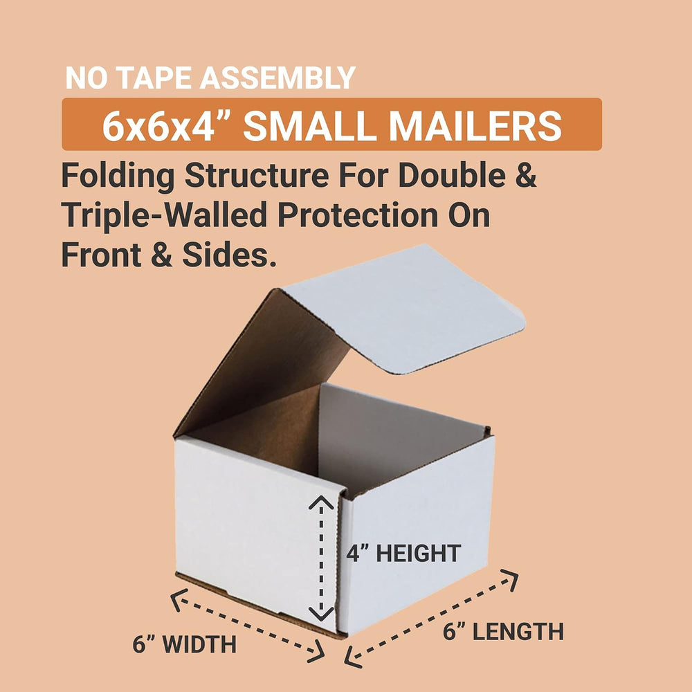 Box USA Shipping Boxes Small 6"L x 6"W x 4"H 50-Pack - Corruga...