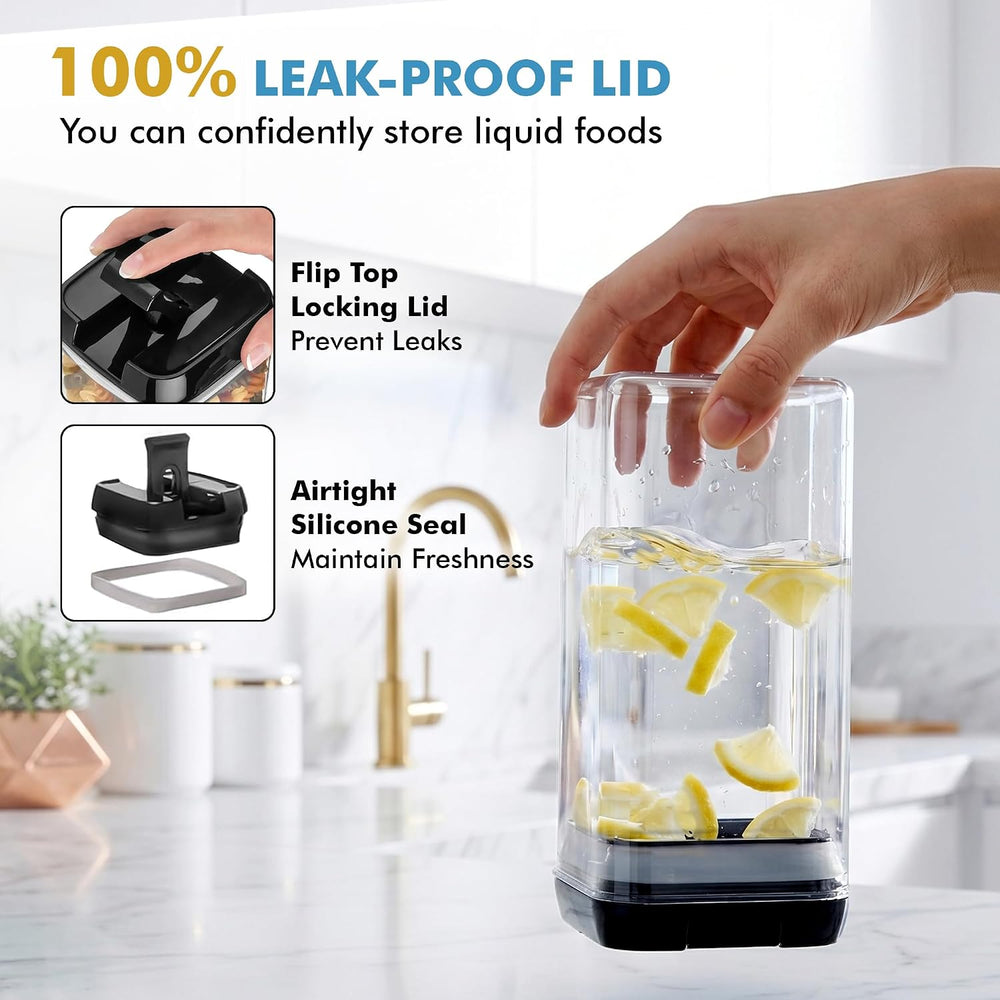 Shazo 6 PC 1.2L Airtight Food Storage Containers with Lids BPA Free Plastic