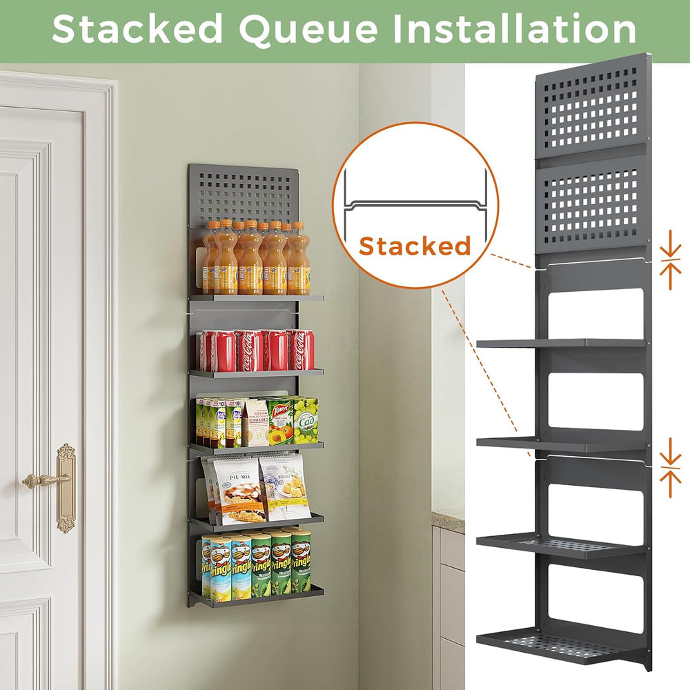 2-Tier Folding Metal Shelf Wall Mounted | Small Foldable Wall Shelf | Dorp Do...