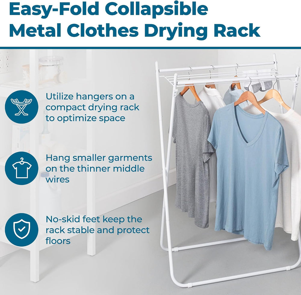 Honey-Can-Do Easy-Fold Collapsible Clothes Drying Rack, Sturdy Metal Laundry ...