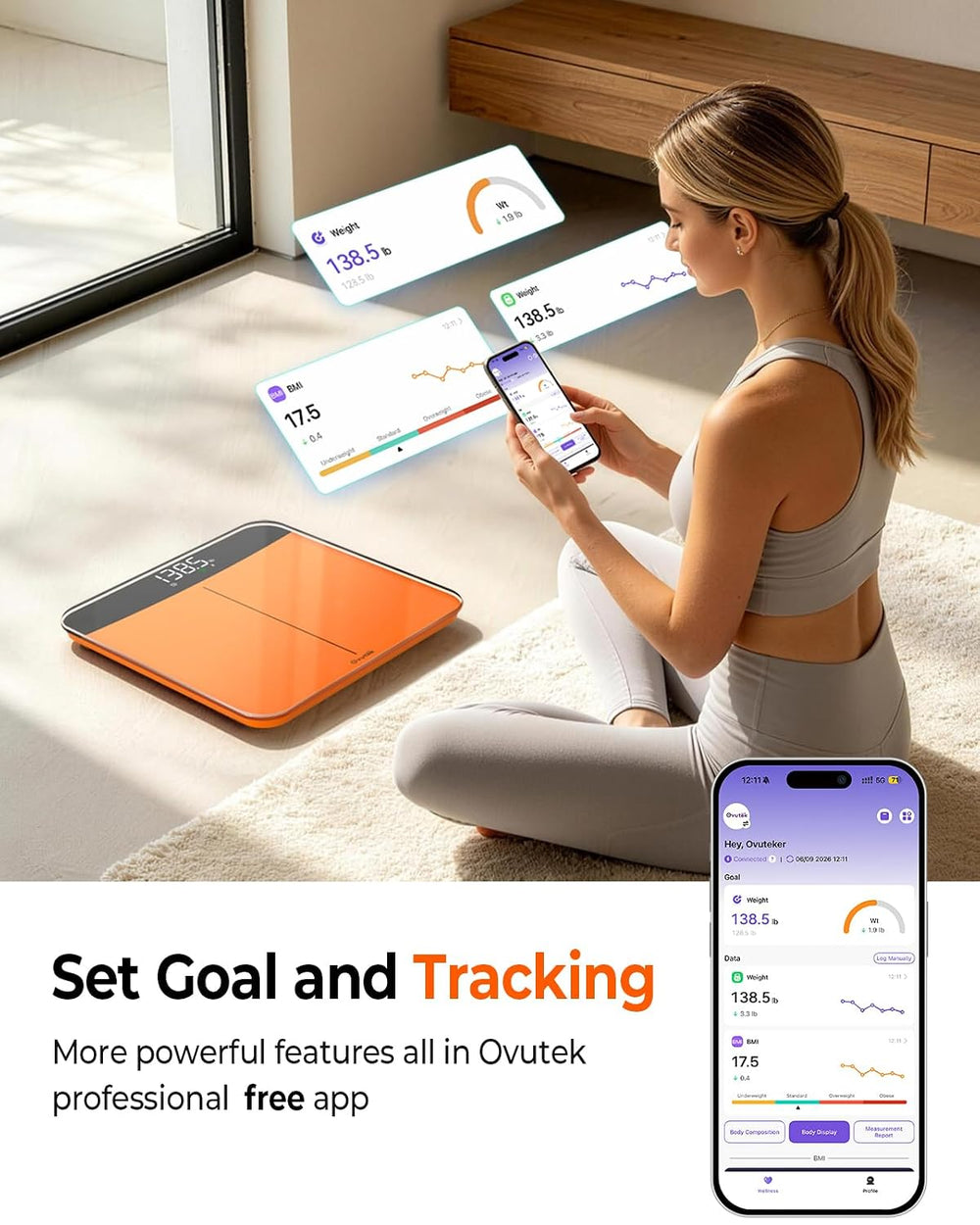 500lb Digital Bathroom Scale with Body Weight Trends App