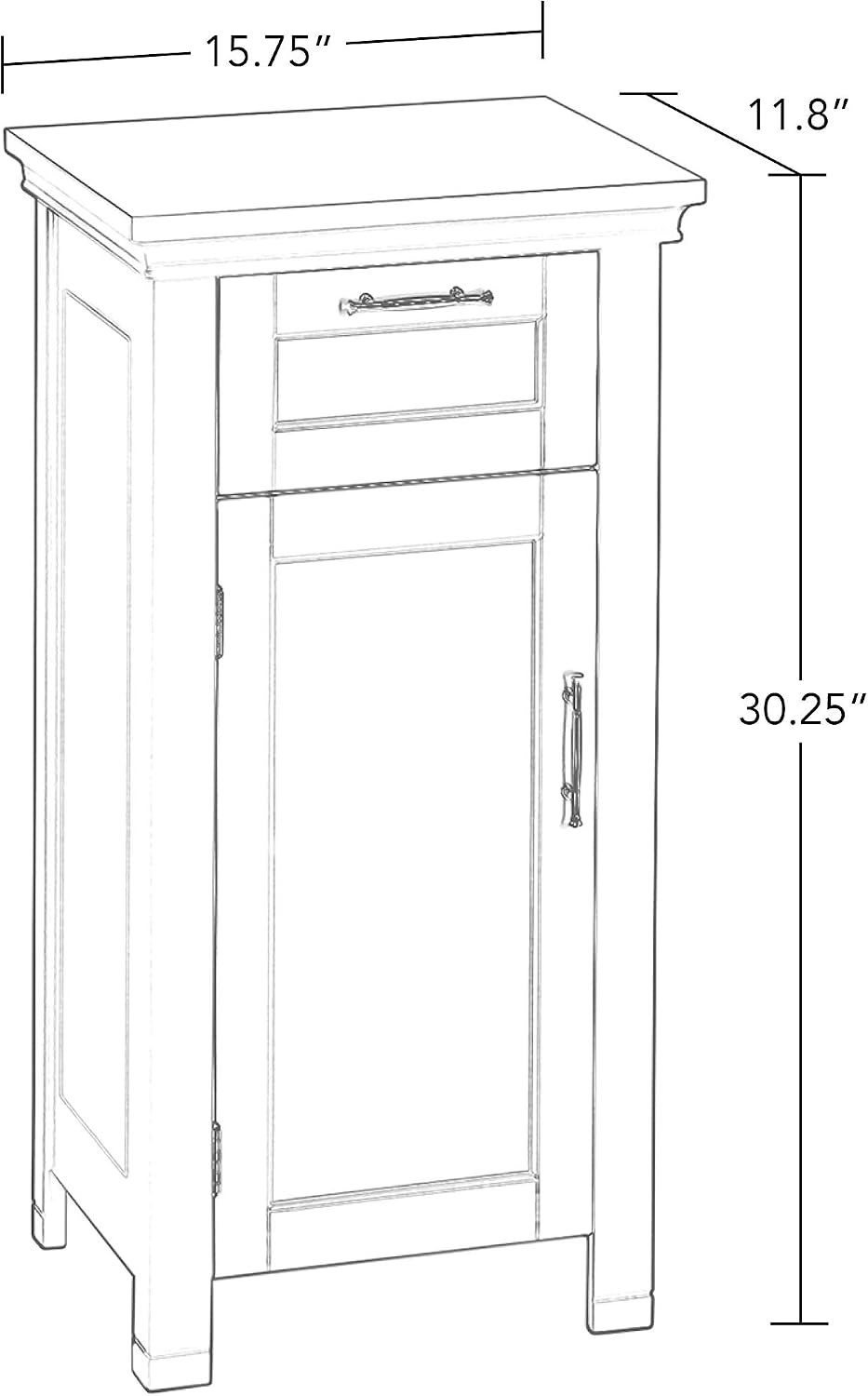 RiverRidge 06-076 Home Somerset Collection Single Door Floor Cabinet, Gray, N...