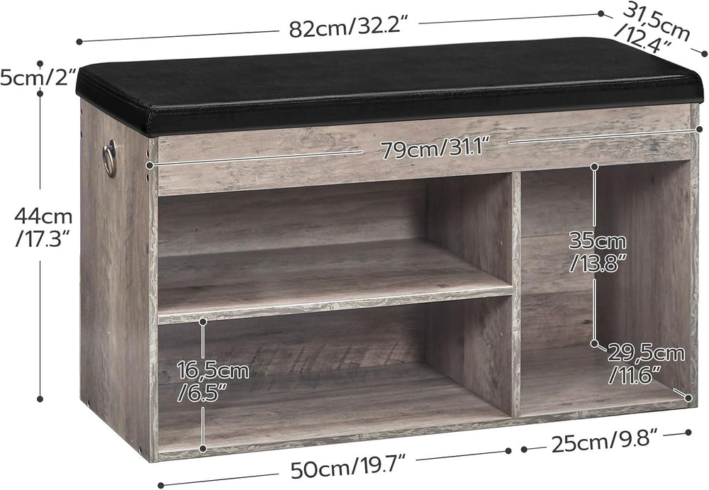 HOOBRO Shoe Storage Bench with Cushion, 32.3'' Entryway Bench with Li...