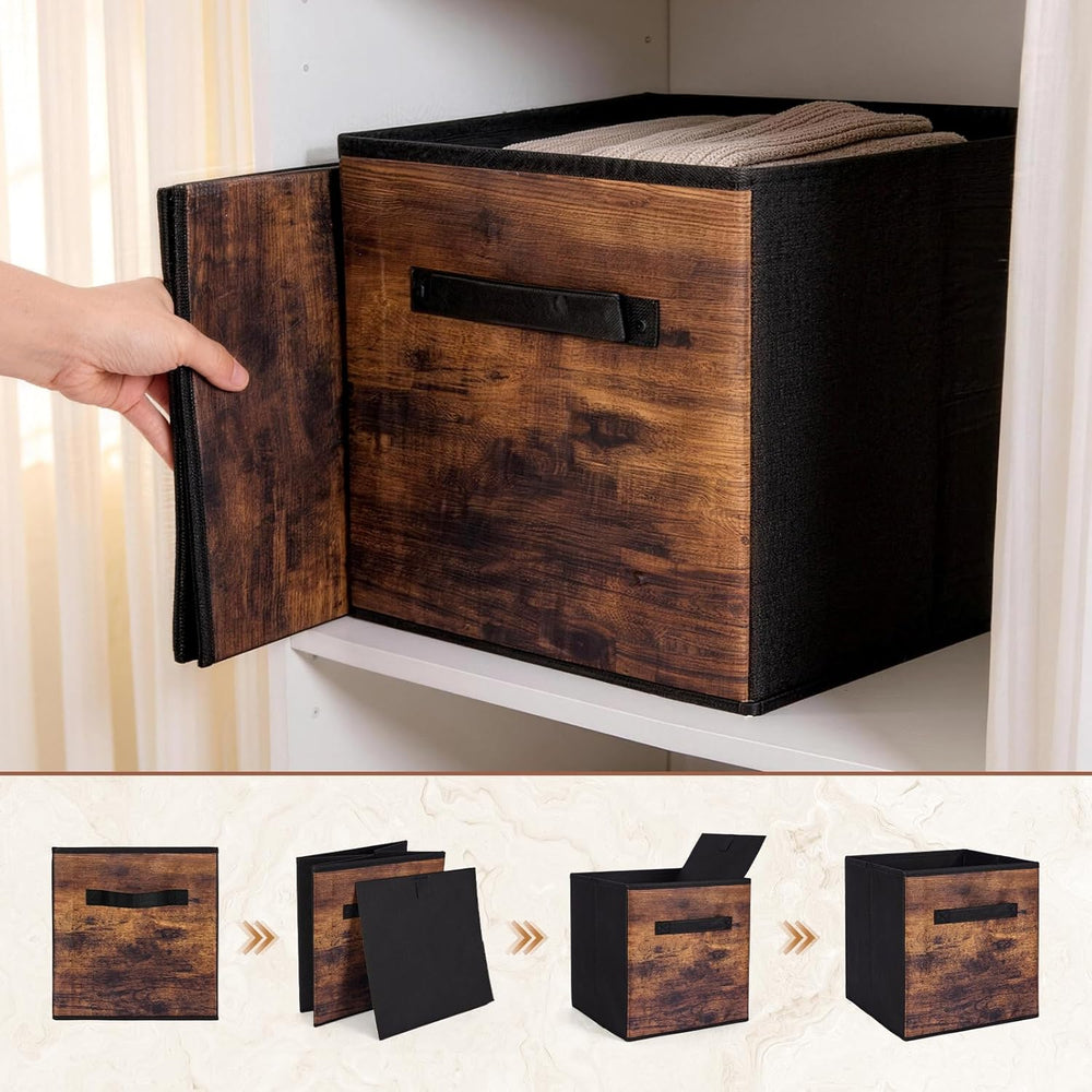 13 Inch Fabric Storage Cubes, 8 Pack Foldable Storage Bins with Handle, Fabri...