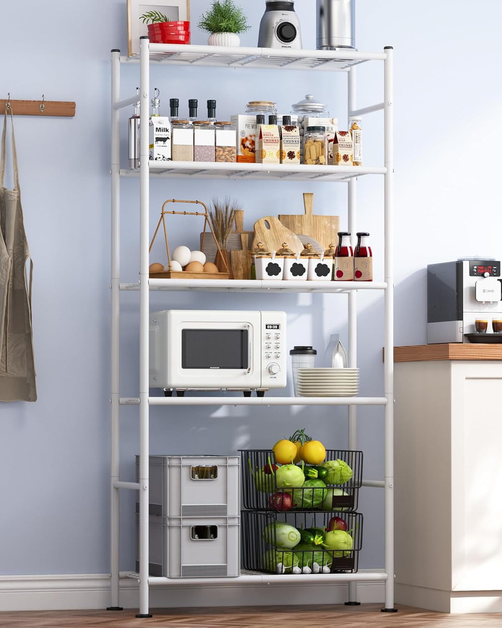 Sakugi Storage Shelves - 5 Tier Shelf Organizer, Heavy Duty Garage Shelving U...