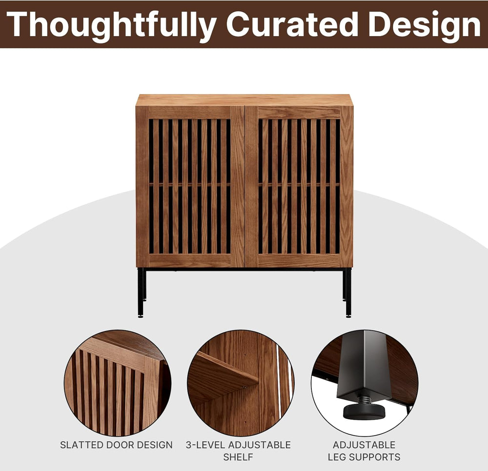 BVIUNTWO Set of 2 Accent Storage Cabinet with Doors and Adjustable Shelf,Free...