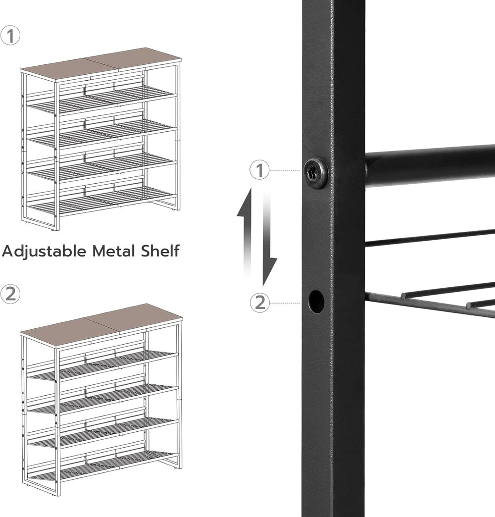 HOOBRO Shoe Rack, 5 Tier Shoe Organizer for Front Door Entrance, Shoe Shelf w...