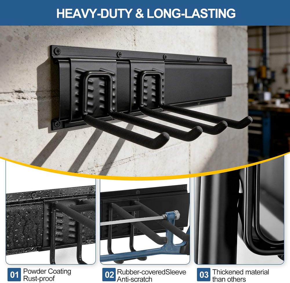 Garage Tool Organizer Wall Mount 49.5", 520lbs Heavy Duty Rack