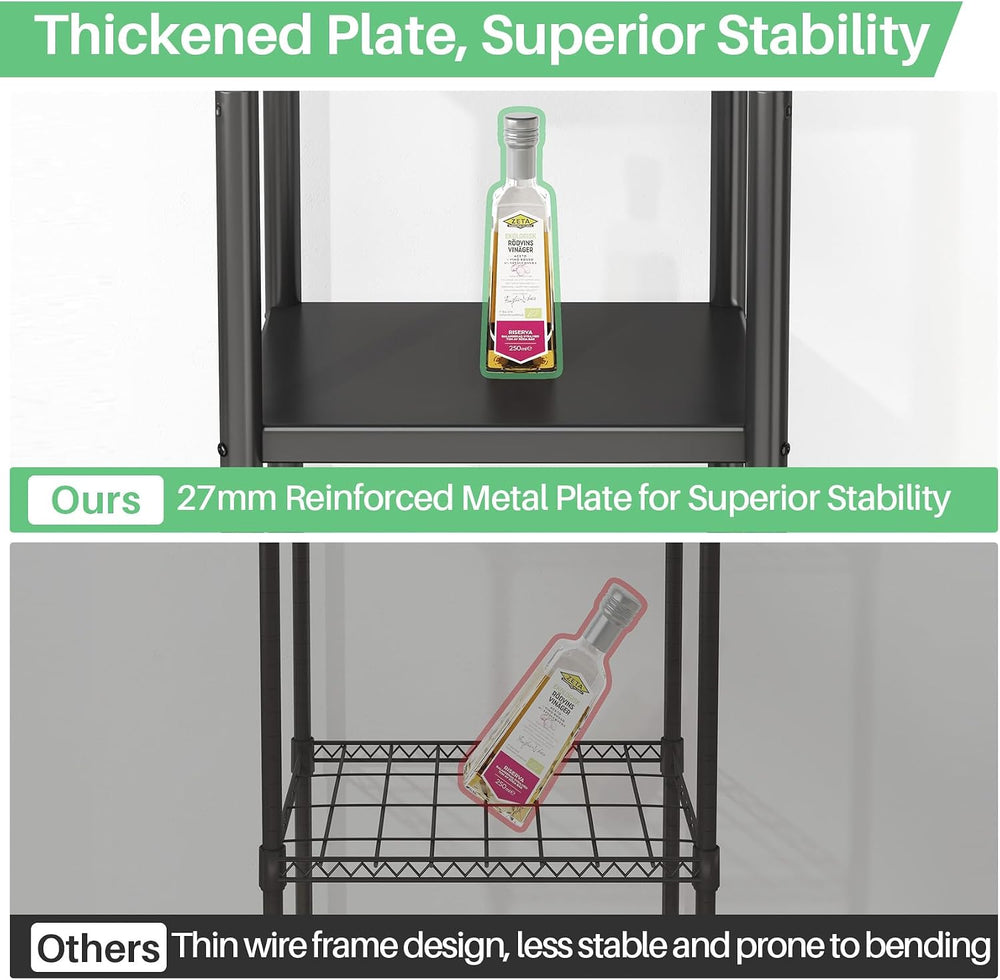 PXRACK 5-Tier Kitchen Storage Shelves, Adjustable Metal Shelves for Storage P...