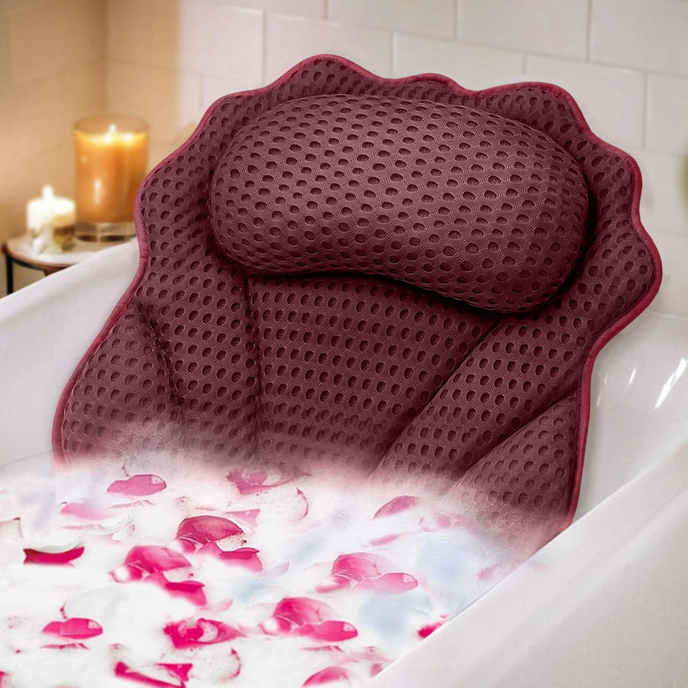 Bath Pillow RUVINCE Ergonomic Luxury Bathtub Pillow with Head,Neck, Shoulder ...