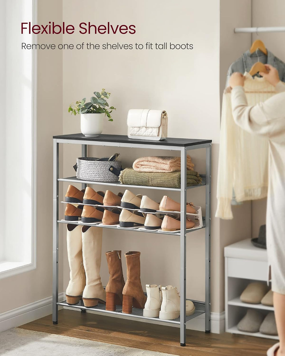 VASAGLE 5-Tier Shoe Rack, Adjustable, Freestanding