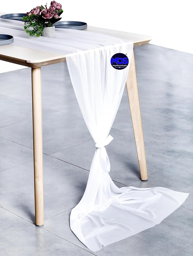 MDS Halloween Chiffon Table Runner - 5 Pack, 29 x 120 Inches, 10ft Each - She...