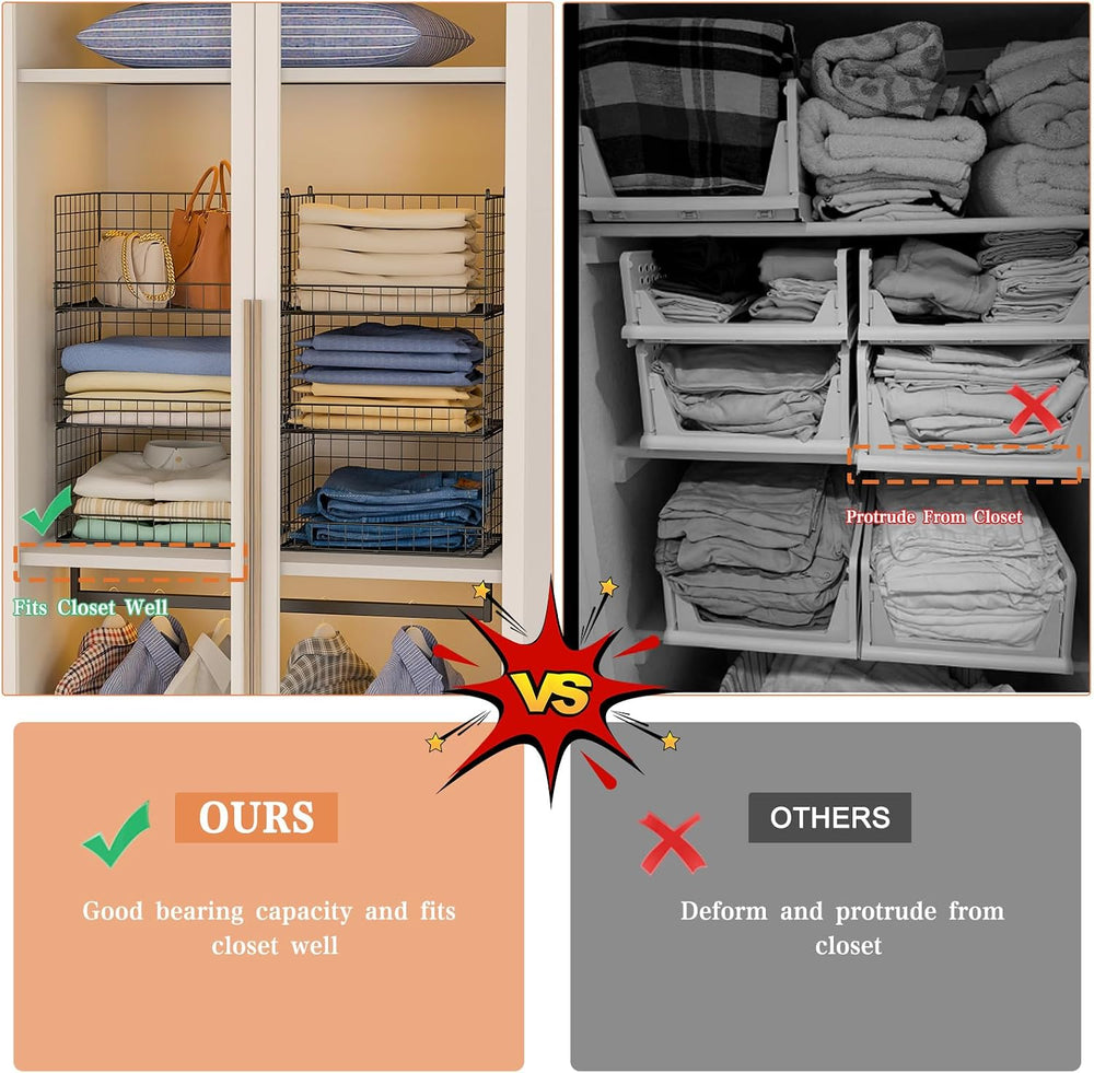 Yociyoga 6-Tier Stackable Closet Organizers and Storage Shelves, Closet Shelf...