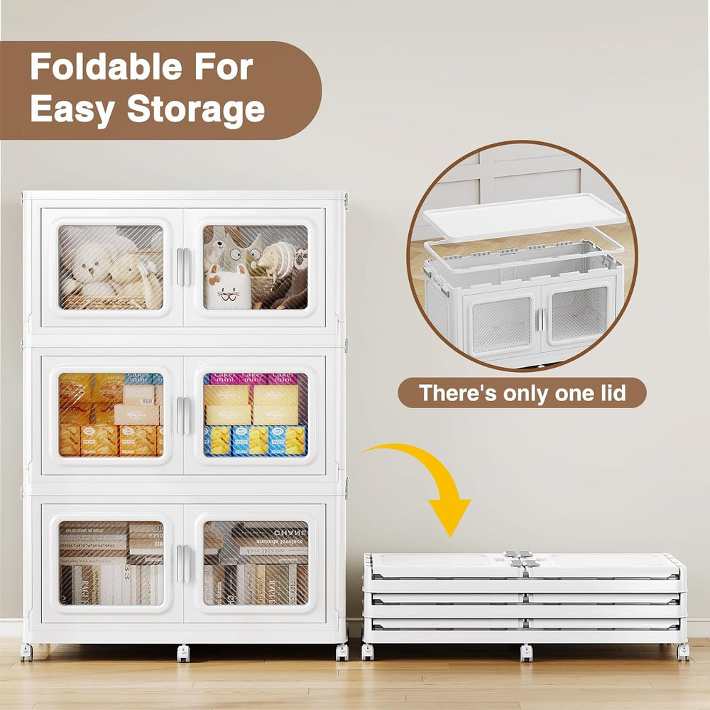 BROVIEW 75Gal Extra Large Storage Bins with Lid and Wheels, White, 1 Pack