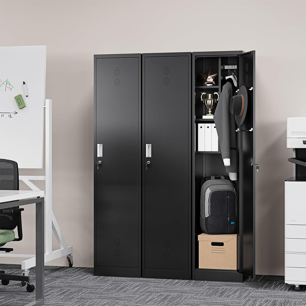 Letaya Broom Closet Storage Cabinet,Metal Cleaning Supply Tool Cabinet,Utilit...