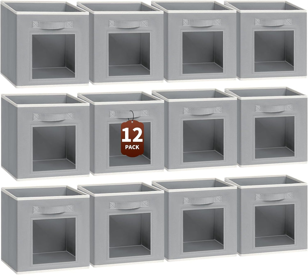 Homsorout Foldable Storage Cubes - Cubby Storage Organizer with Window, Decor...