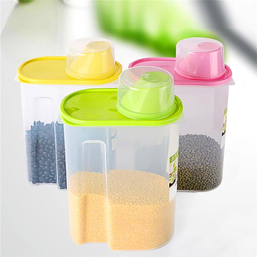 Basicwise Set of 3 Large 2.5-Liter and 3 Small 1.9-Liter Airtight Food Storag...