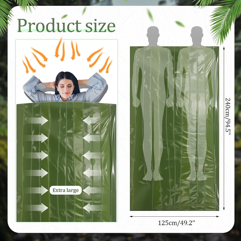 Mixweer 12 Pcs Emergency Sleeping Bag Portable Survival Thermal Bivy Sack Lig...