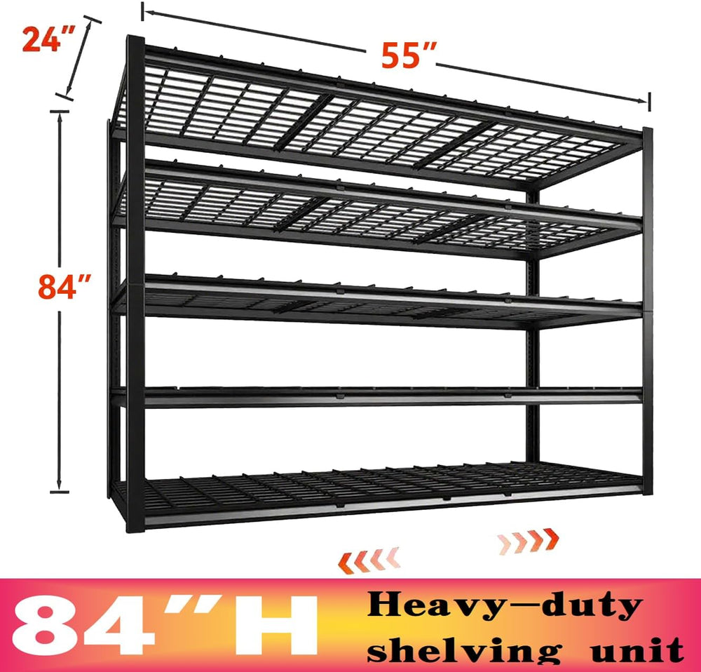 Garage Shelving, Heavy Duty Storage Shelves Metal Shelf Unit Adjustable Indus...