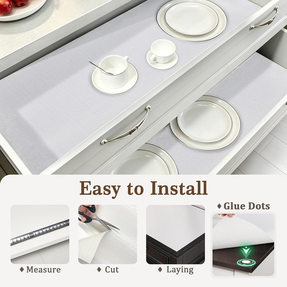 Shelf Liner for Kitchen Cabinets and Drawers, 24" x 360" White