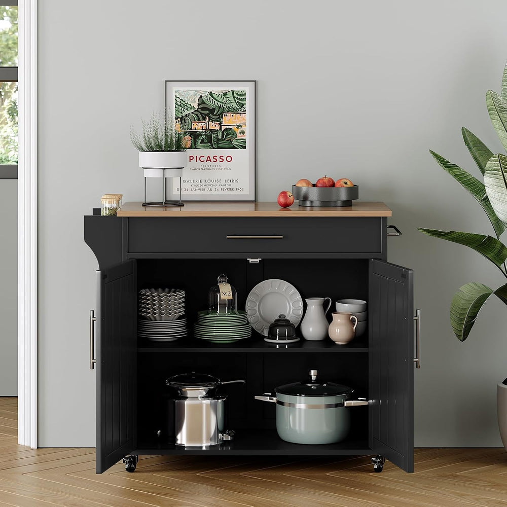 Rolling Kitchen Carts on Wheels, Kitchen Island with Storage